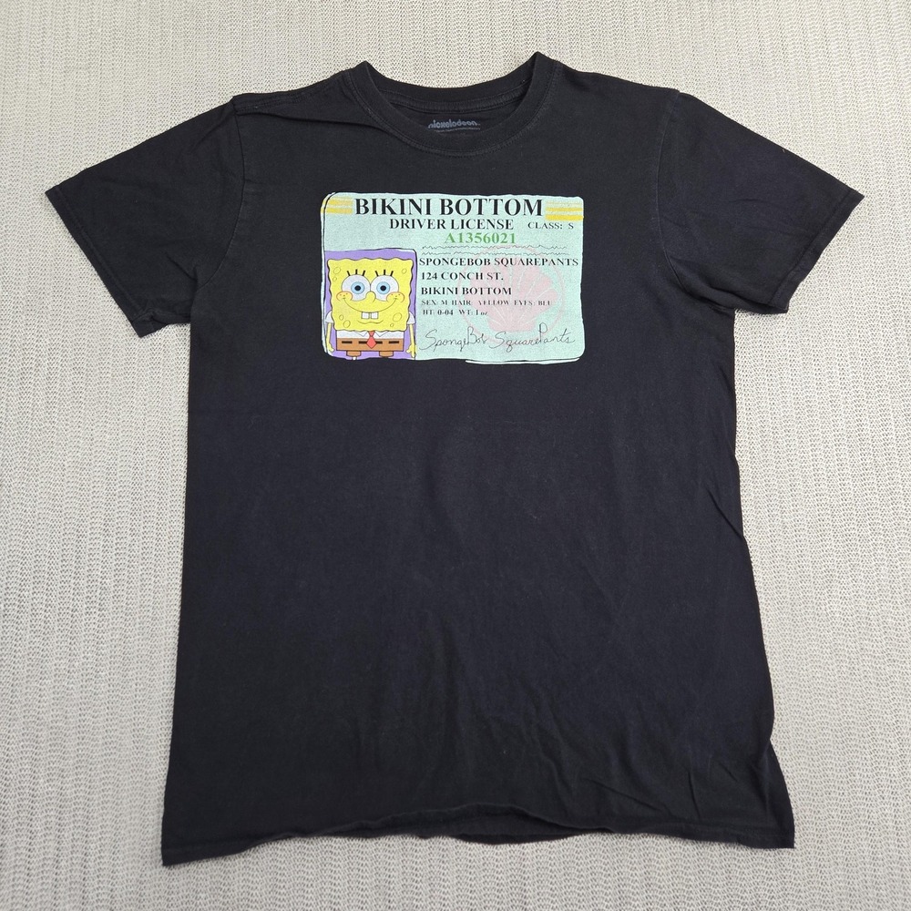SpongeBob SquarePants Graphic‎ Shirt Mens Medium Black Bikini Bottom License Tee